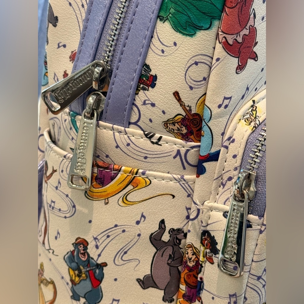 Loungefly Disney 100 Years of Wonder & Music Backpack NWOT - Picture 11 of 17